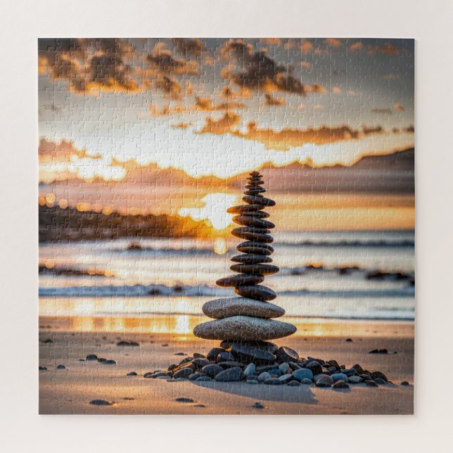 Seashore Beach Cairn Jigsaw Puzzle (Vertical)