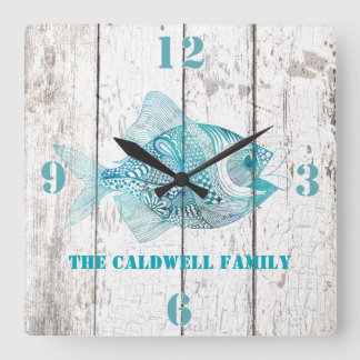 Seashore Beach House Wood Look Wall Clock