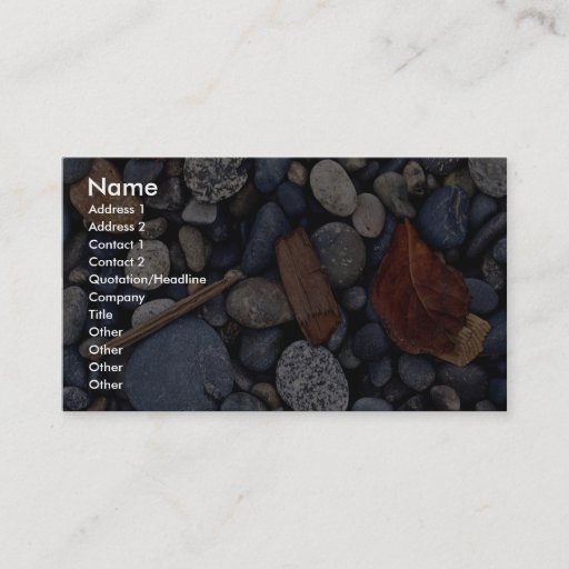 Customizable Seashore beach stones business card