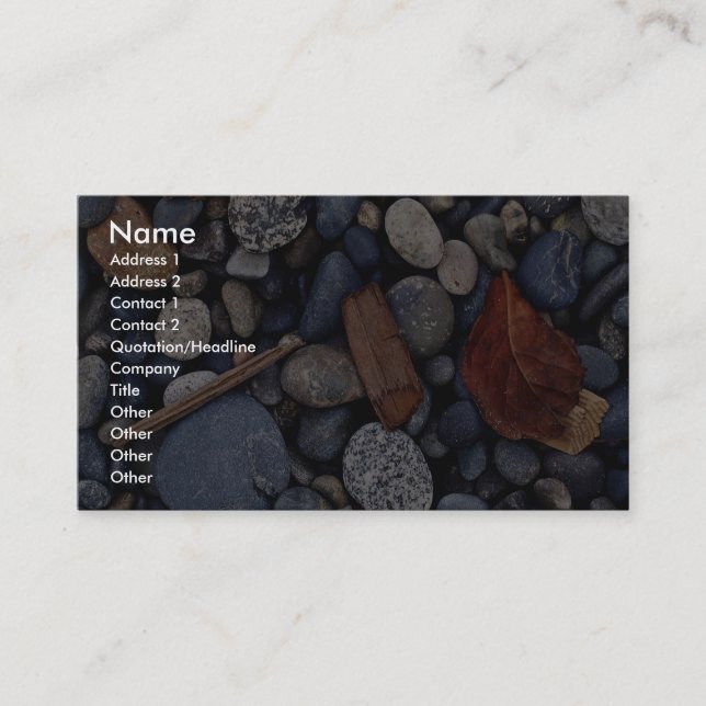 Seashore beach stones business card (Front)