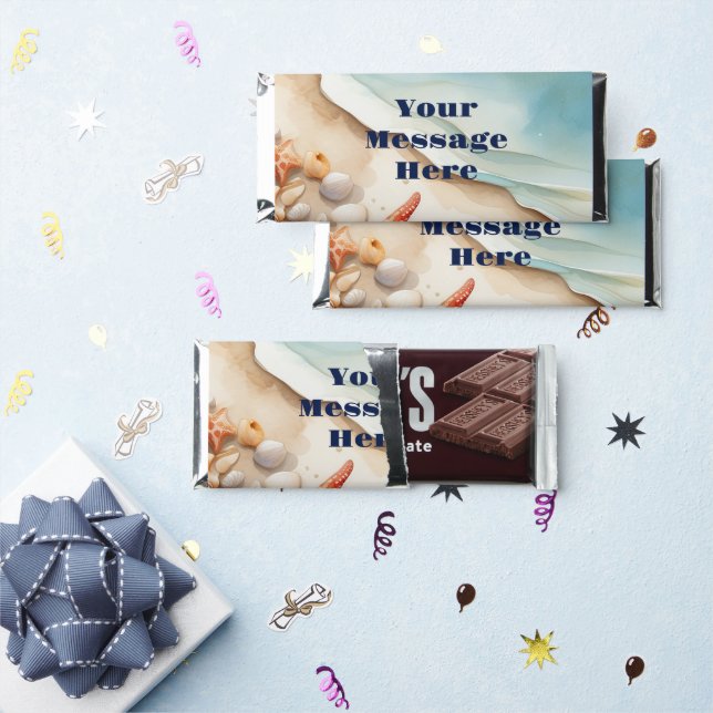 Seashore Bliss Beach Party Hershey Bar Favors (Front)