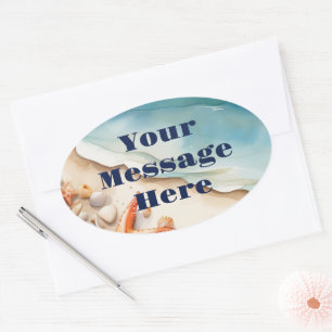 Seashore Bliss Beach Party Oval Sticker