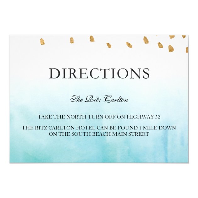 Seashore - Directions Card