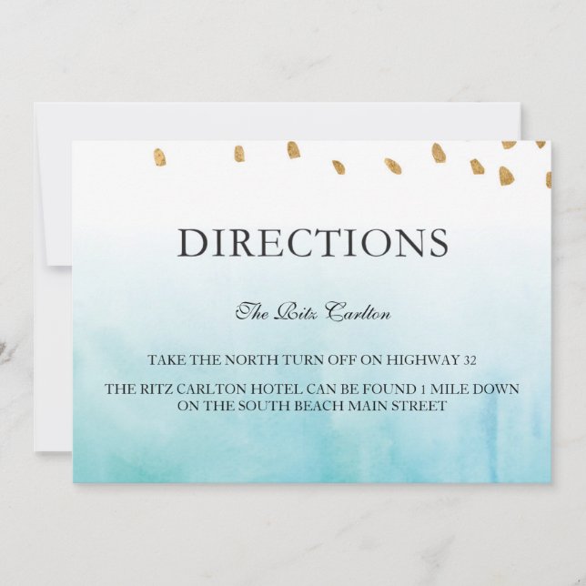 Seashore - Directions Invitation (Front)