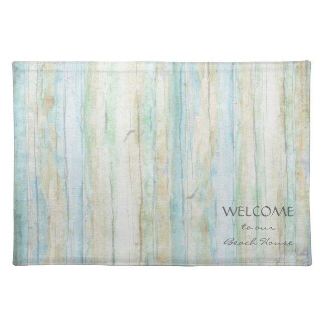 Seashore Driftwood Ocean Beach House Coastal Cloth Placemat (Front)