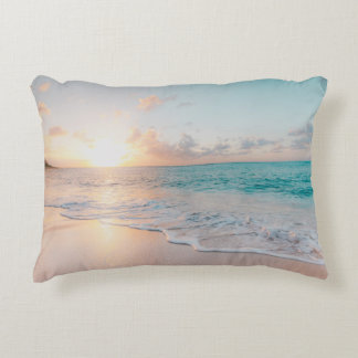 Seashore during golden hour accent pillow