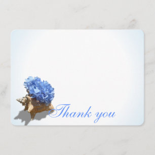 Seashore Hydrangea Flat Card Thank You