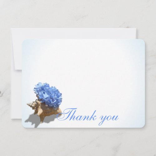 Seashore Hydrangea Flat Card Thank You