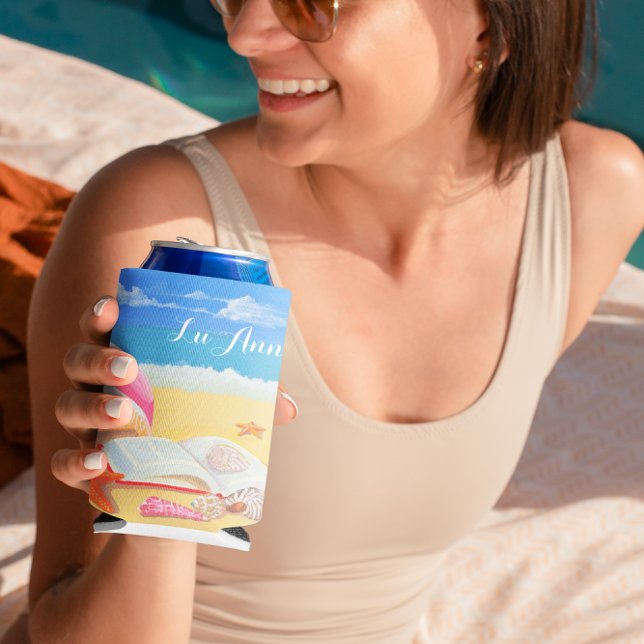 Seashore Personalized Can Cooler (Creator Uploaded)
