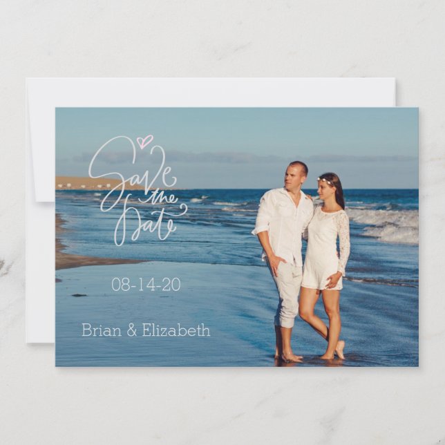 Seashore Photograph Save the Date (Front)