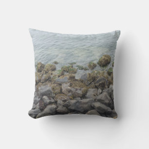 seashore rocks outdoor pillow