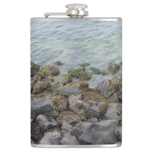 seashore rocks stainless steel water bottle flask