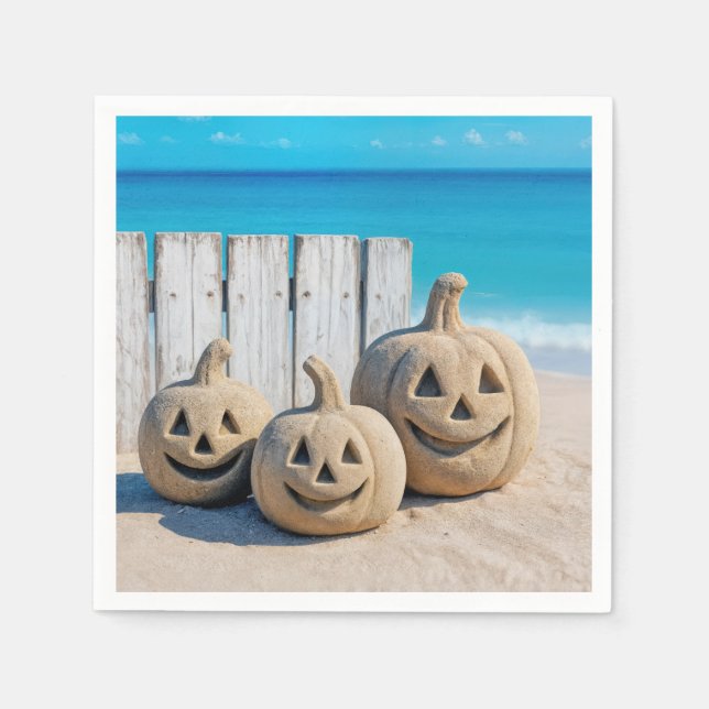 Seashore Sand Jack o' Lanterns  Napkins (Front)