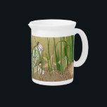 Seashore Scene Beverage Pitcher<br><div class="desc">Starfish,  bottle and shells in beach sand and grass.</div>
