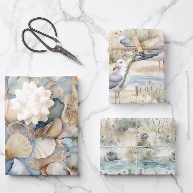 Seashore Scenes  Wrapping Paper Sheets (Front)