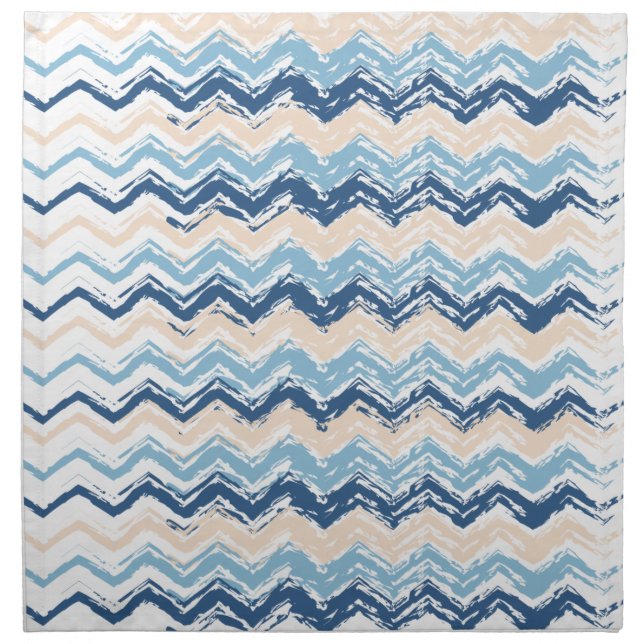 Seashore Scribble ZigZag Cloth Napkin (Front)