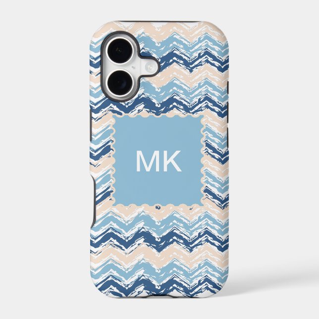 Seashore Scribble ZigZag Iphone Case (Back)