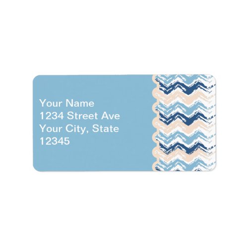 Seashore Scribble ZigZag Label