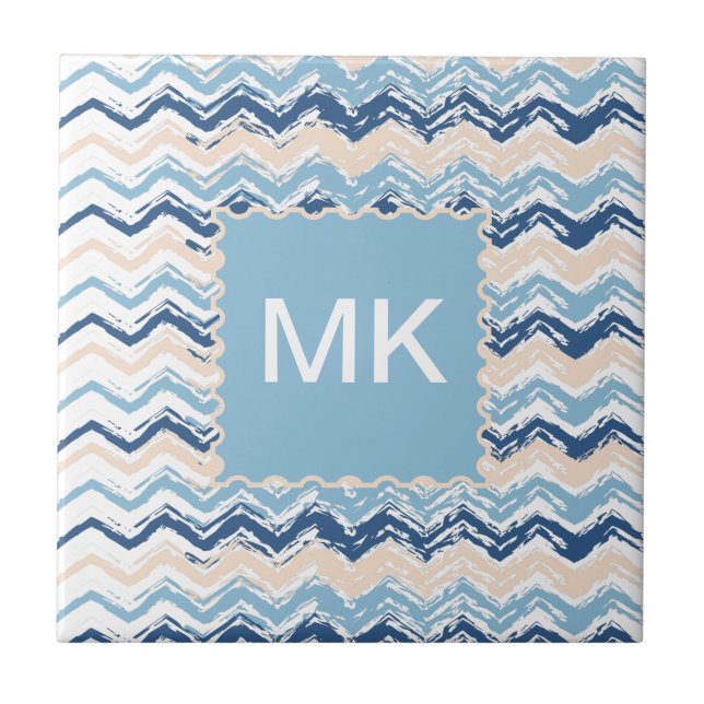 Seashore Scribble ZigZag Tile (Front)