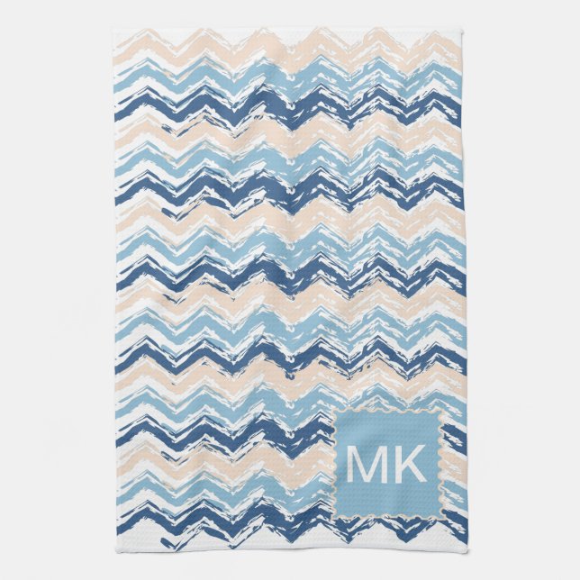 Seashore Scribble ZigZag Towel (Vertical)