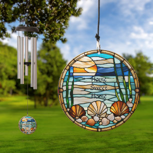"Seashore Serenity" Stained Glass Look Wind Chime
