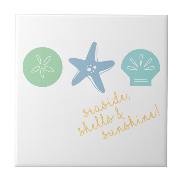 Seashore Shells Ceramic Tile (Front)