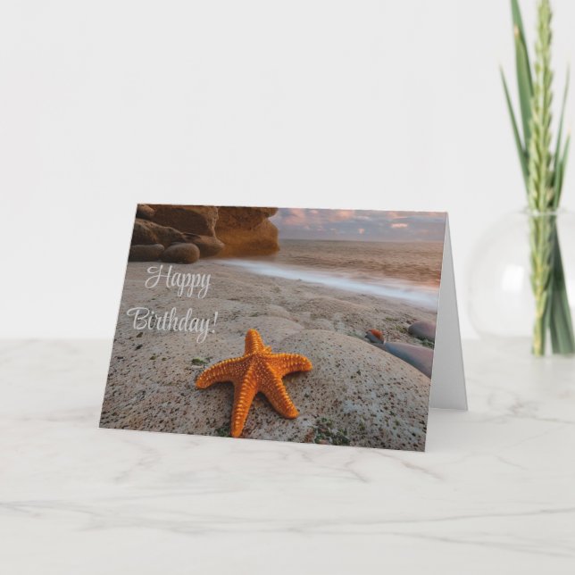 Seashore Starfish Letterpress Thank You Card (Front)