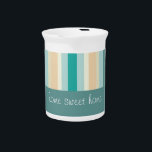 Seashore Stripes Pattern Beverage Pitcher<br><div class="desc">Seashore Stripes Pattern - with colors of the beach and sea- sand, ocean blue, sky blue, and foam. Perfect design for men or for women. We have left all of the images used in this design customizable - You can play with them to your hearts content- Click the orange 'CustomizeThis'...</div>