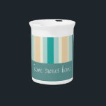 Seashore Stripes Pattern Beverage Pitcher<br><div class="desc">Seashore Stripes Pattern - with colors of the beach and sea- sand, ocean blue, sky blue, and foam. Perfect design for men or for women. We have left all of the images used in this design customizable - You can play with them to your hearts content- Click the orange 'CustomizeThis'...</div>