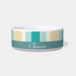 Seashore Stripes Pattern Bowl<br><div class="desc">Seashore Stripes Pattern - with colors of the beach and sea- sand, ocean blue, sky blue, and foam. Perfect design for men or for women. We have left all of the images used in this design customizable - You can play with them to your hearts content- Click the orange 'CustomizeThis'...</div>