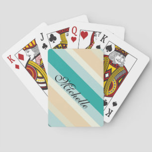 Seashore Stripes Pattern Poker Cards