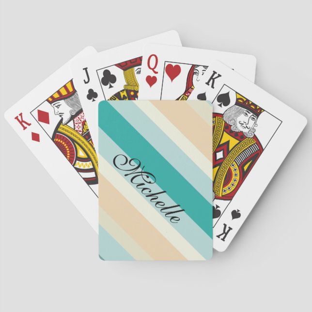 Seashore Stripes Pattern Poker Cards (Back)