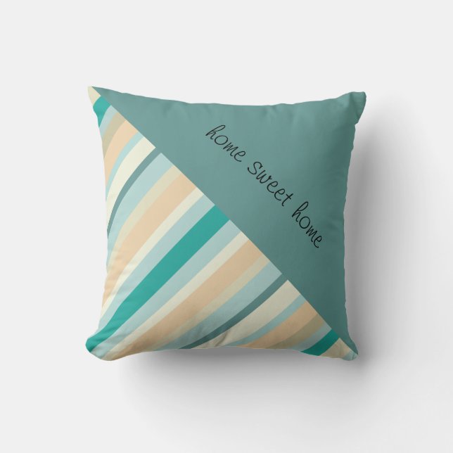 Seashore Stripes Pattern Throw Pillow (Front)