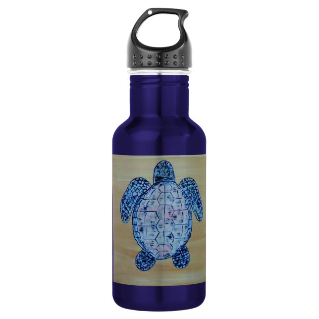 Seashore Turtle Stainless Steel Water Bottle (Front)