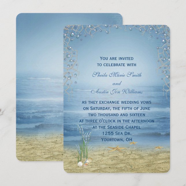 Seashore Wedding Invitation (Front/Back)