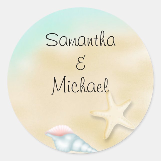 Seashore  Wedding  Stickers (Front)