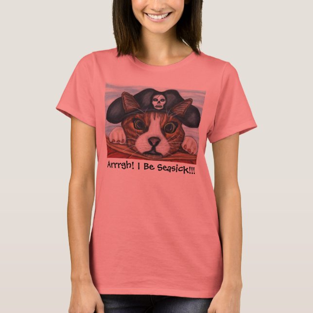 Seasick Pirate Cat Shirt (Front)