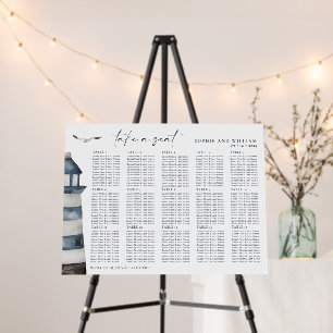 Seaside 15 Table Seating Chart Foam Board