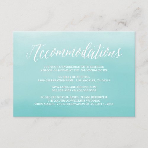 Seaside | Accommodation Enclosure Card