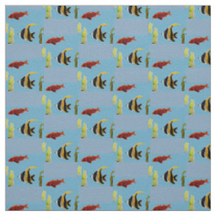 Seaside Aquatic Fish Pattern Fabric