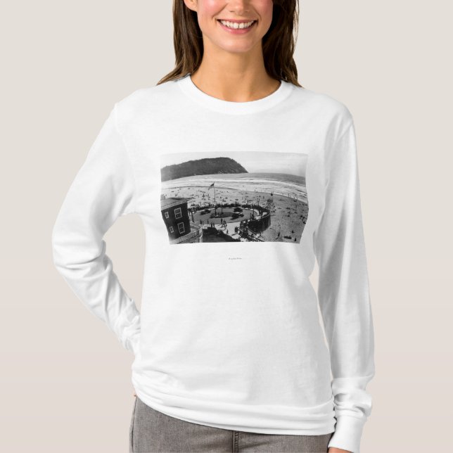 Seaside Beach and Promenade Photograph T-Shirt (Front)