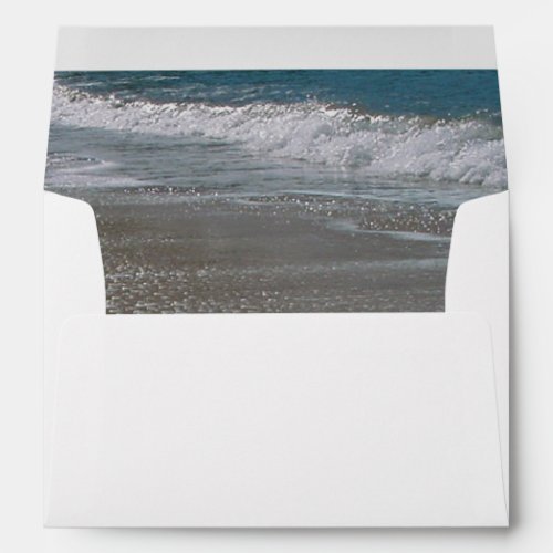 Seaside Beach  Sand 5x7 Wedding Invitation Envelope