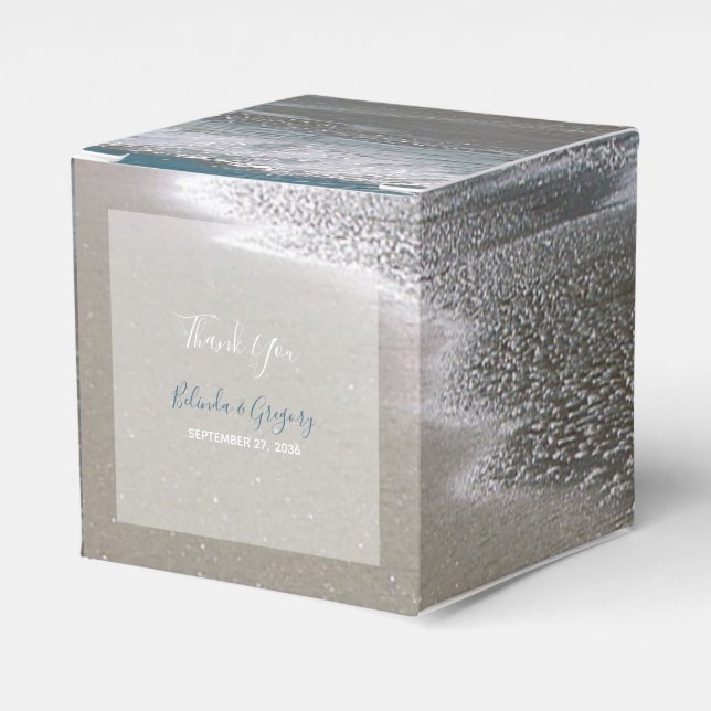 Seaside Beach & Sand Wedding  Favor Boxes (Front Side)