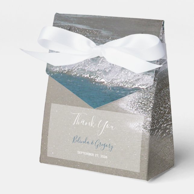Seaside Beach & Sand Wedding Favor Boxes (Front Side)