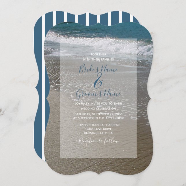Seaside Beach & Sand Wedding Invitations (Front/Back)