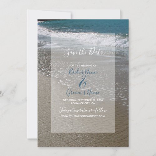 Seaside Beach  Sand Wedding Save The Date