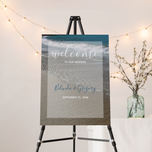 Seaside Beach  Sand Wedding Welcome Sign