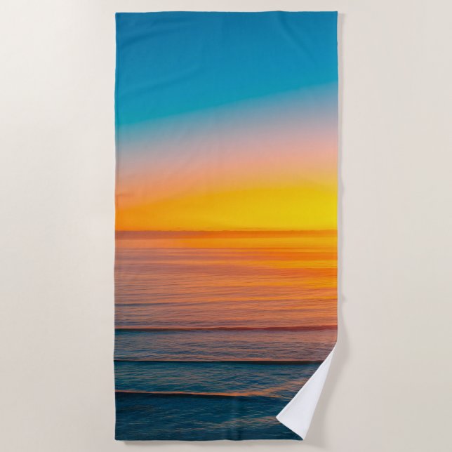 Seaside beach sunrise Beach Towel (Front)