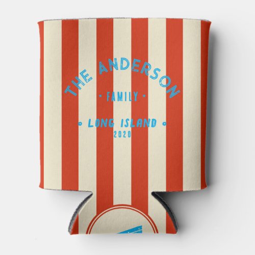 Seaside Blood Orange Striping &amp; Family Name Can Cooler