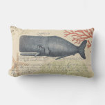 Seaside Blue Whale Collage Lumbar Pillow at Zazzle